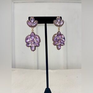 Lilac Crystal Drop Earrings